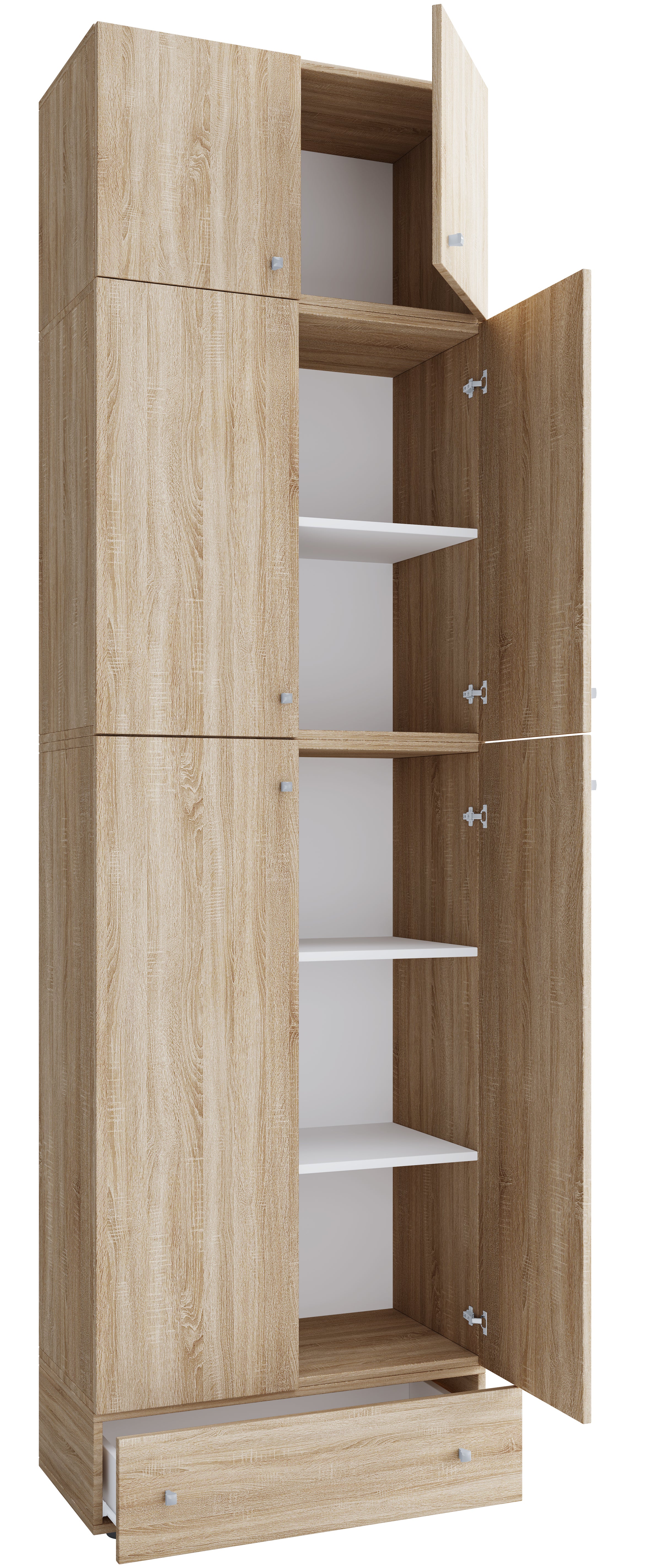 Garderobeskab  Quot Lona Xxl Quot  Med Top Og Skuffe  240   70   39 Cm  Farve: Sonoma Eg