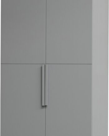 Garderobeskab Woood Pure H215xb95xd60 Cm Gråt Fyrretræ Soft-close System Fsc-certificeret