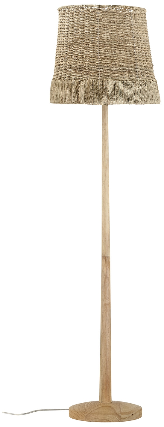 Gulvlampe Creative Collection Cozy Natur ø40   H160   Jern   Gummitræ  Vævet Stofskærm