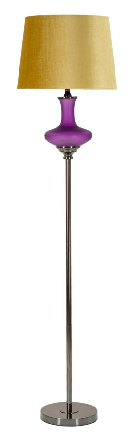 Gulvlampe   Glas  Jern Og Stof   40x167 Cm