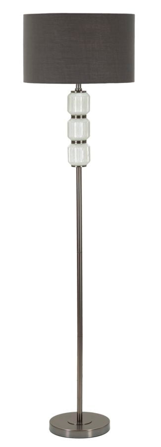 Gulvlampe   Glas  Jern Og Stof   42x5x164 Cm