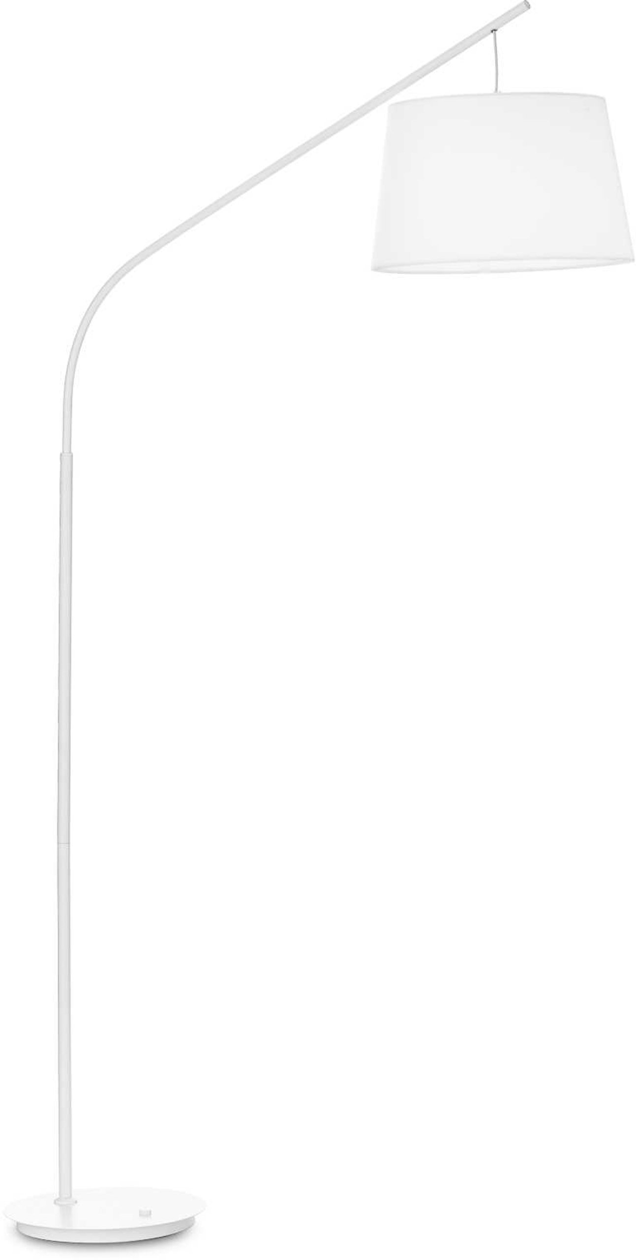 Gulvlampe Ideal Lux Daddy Mat Hvid Metal Stof ø40   H197 Cm E27-fatning