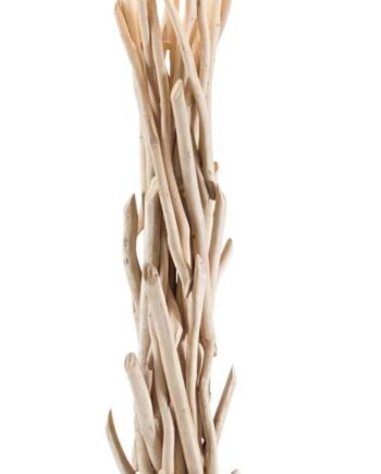 Gulvlampe Ideal Lux Driftwood Naturtræ Og Stof ø55   H158 Cm Med E27-fatning