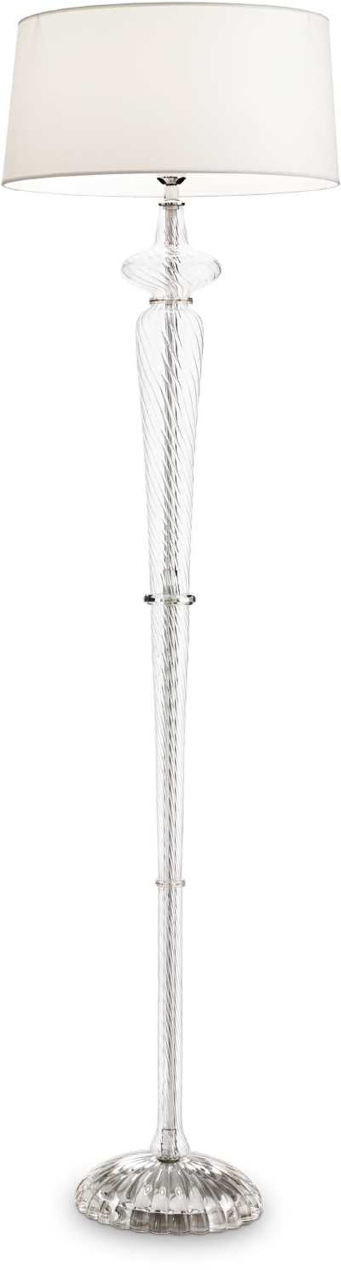 Gulvlampe Ideal Lux Forcola ø49 5ã H175 Cm Hvid Krom Metal Glas Stof