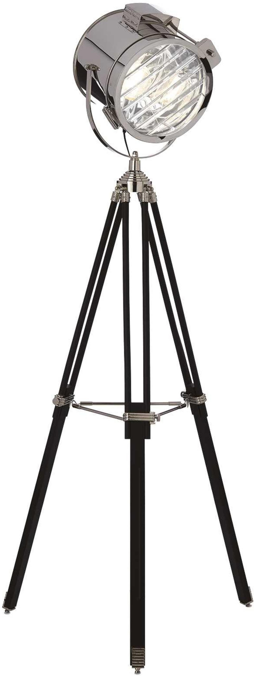 Gulvlampe Ideal Lux Kraken   Krom Matsort Emalje ø76   H175 Cm Med Justerbar Glasdiffuser
