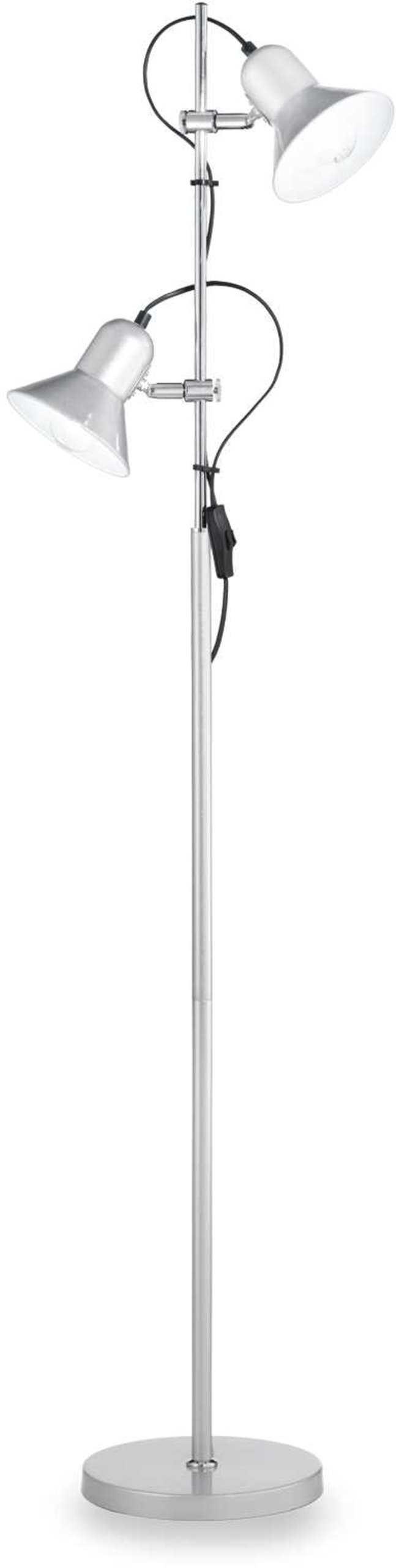 Gulvlampe Ideal Lux Polly Sølv Metal Med Justerbare Diffusorer ø22 H154 Cm
