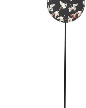 Gulvlampe Standlampe Studio White Jaylee Askegrå H158 Metal Stel Med Bomuldskærm