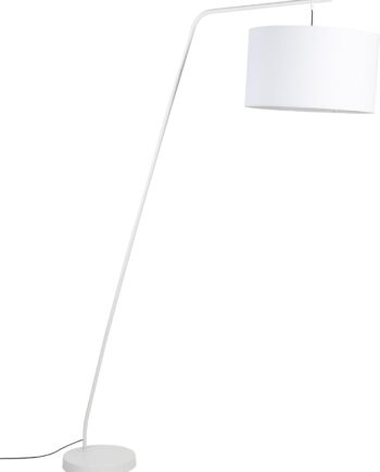 Gulvlampe Studio White Martine Offwhite Buegulvlampe Metalstel Med Bomuld Polyester Skærm H220 Cm