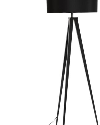 Gulvlampe Zuiver Tripod Antracit H157xø50 Metalstel Polyester Lampeskærm E27-fatning