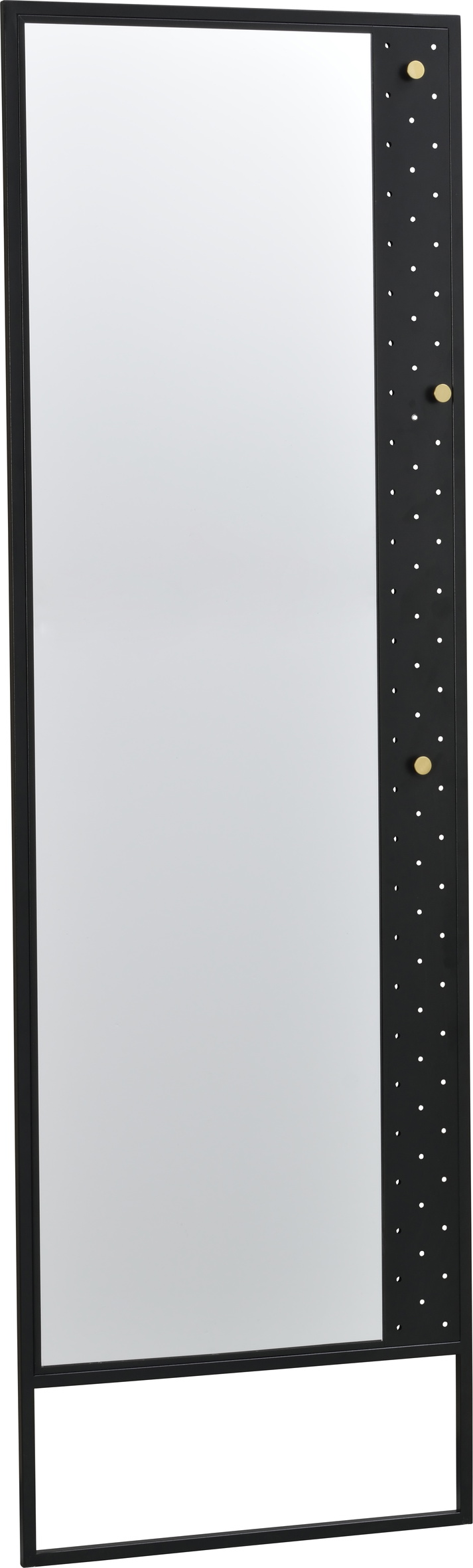 Gulvstående Spejl Rowico Malone 170x53 Cm Sort Guld Med Knager