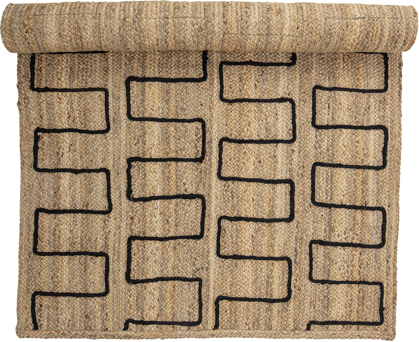 Gulvtæppe Bloomingville Dell Jute 120x180 Cm Brun Håndvævet Med Zigzagdesign