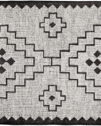 Gulvtæppe Woood Collection Omari 160x230 Cm Natur Sort Med Aztekisk Mønster