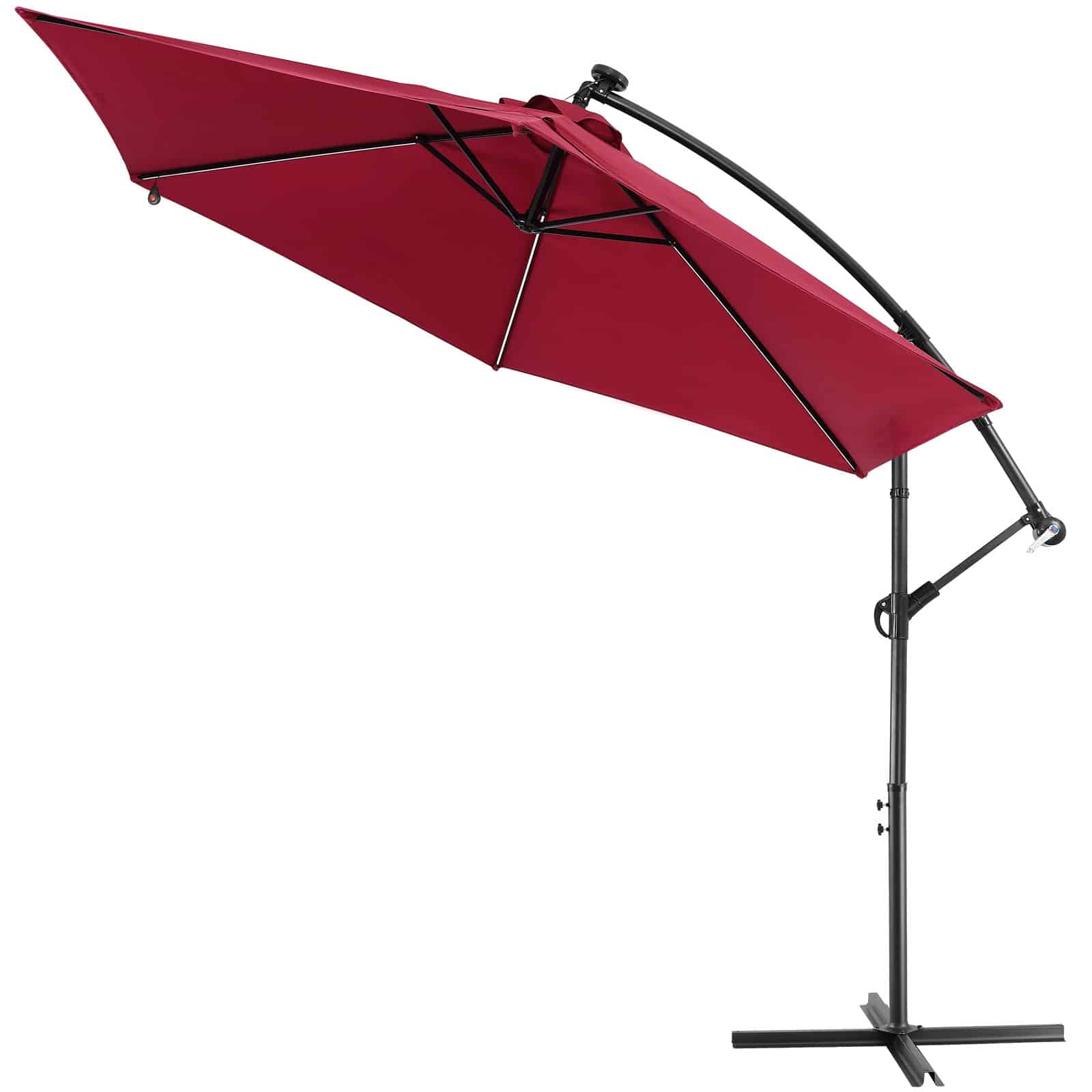 Hængeparasol Led Solar Mali Rød ø330 Cm