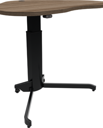 Hæve- Sænkebord Enkeltben Zennord Aerotable Hjerteform Mørk Natur Sort Højdejusterbart 68-120 Cm