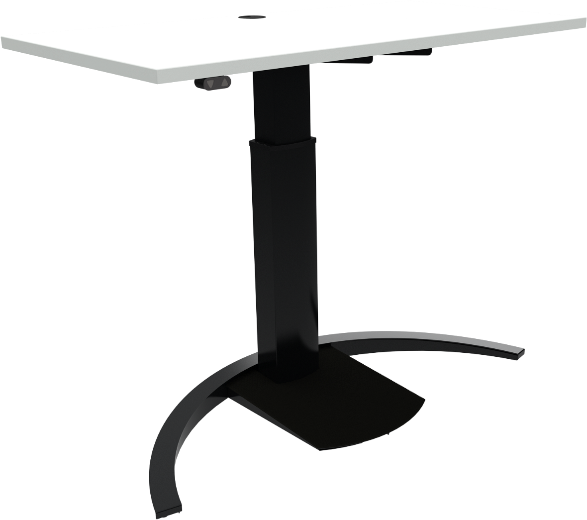 Hæve- Sænkebord Enkeltben Zennord Ergotable Firkantet Hvid Sort Mfc 68 120 Cm B60xl120 Cm