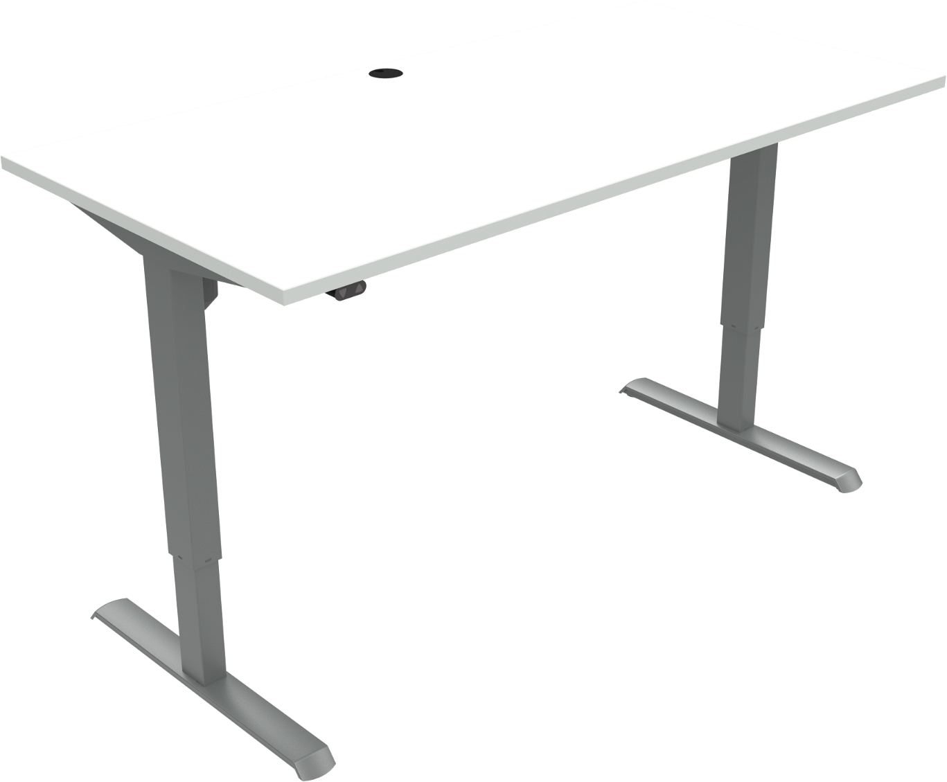 Hæve- Sænkebord Zennord Adaptdesk Højdejusterbart 68-118 Cm 160x80 Cm Hvid Sølv