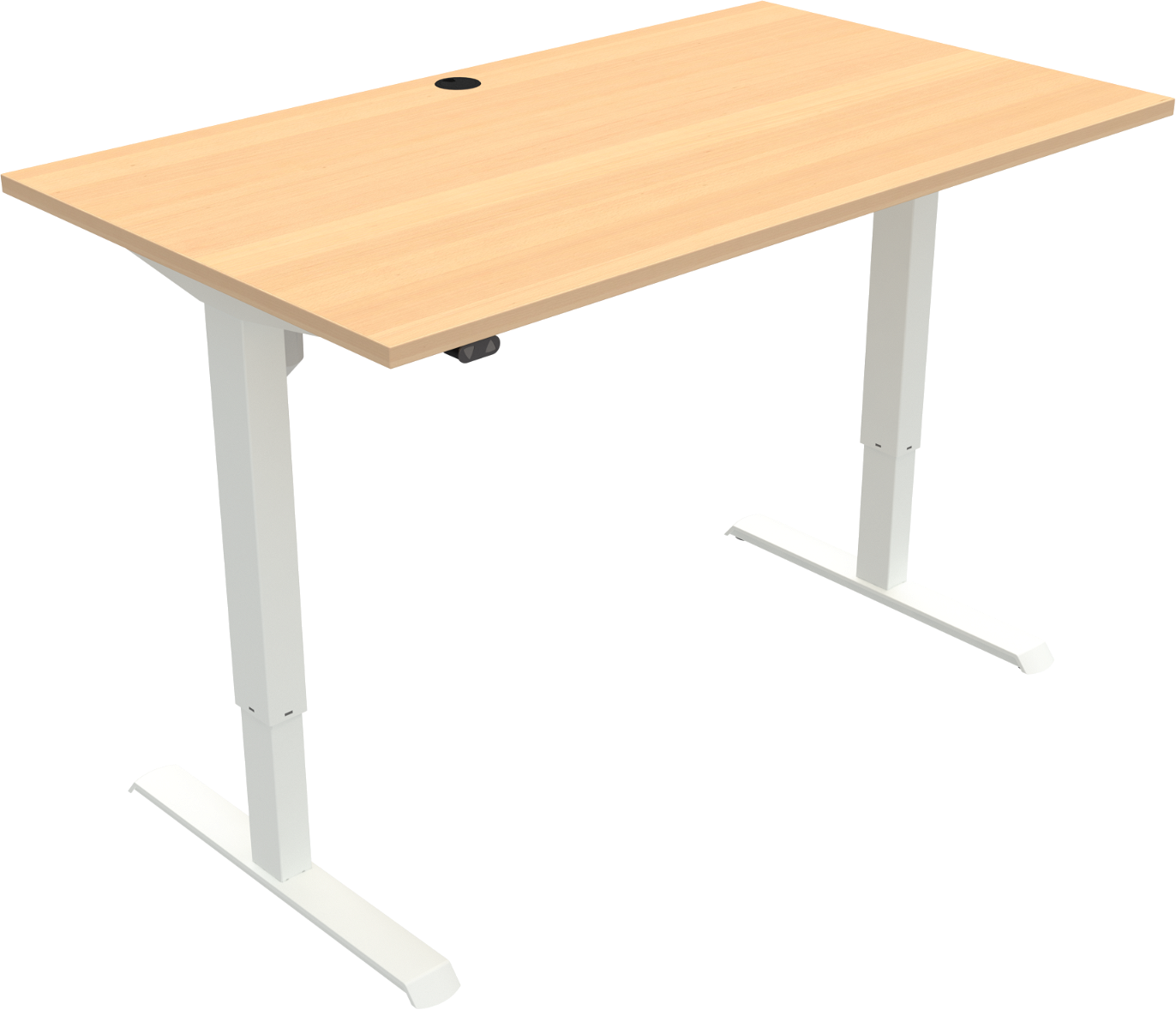 Hæve- Sænkebord Zennord Adaptdesk To-bens Firkantet 140x80 Cm Justerbart 68-118 Cm Natur Hvid