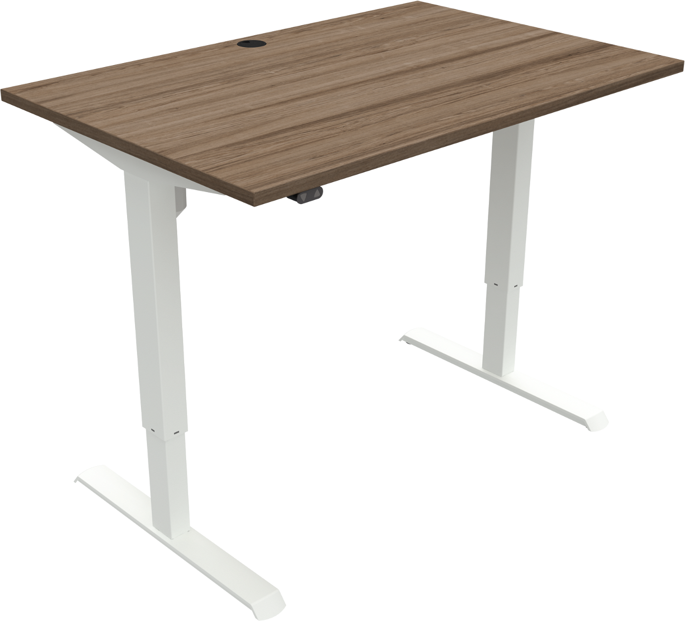 Hæve- Sænkebord Zennord Adaptdesk To-bens Firkantet 120x80 Cm Valnødfinish Hvidt Stel Højdejusterbar 68-118cm