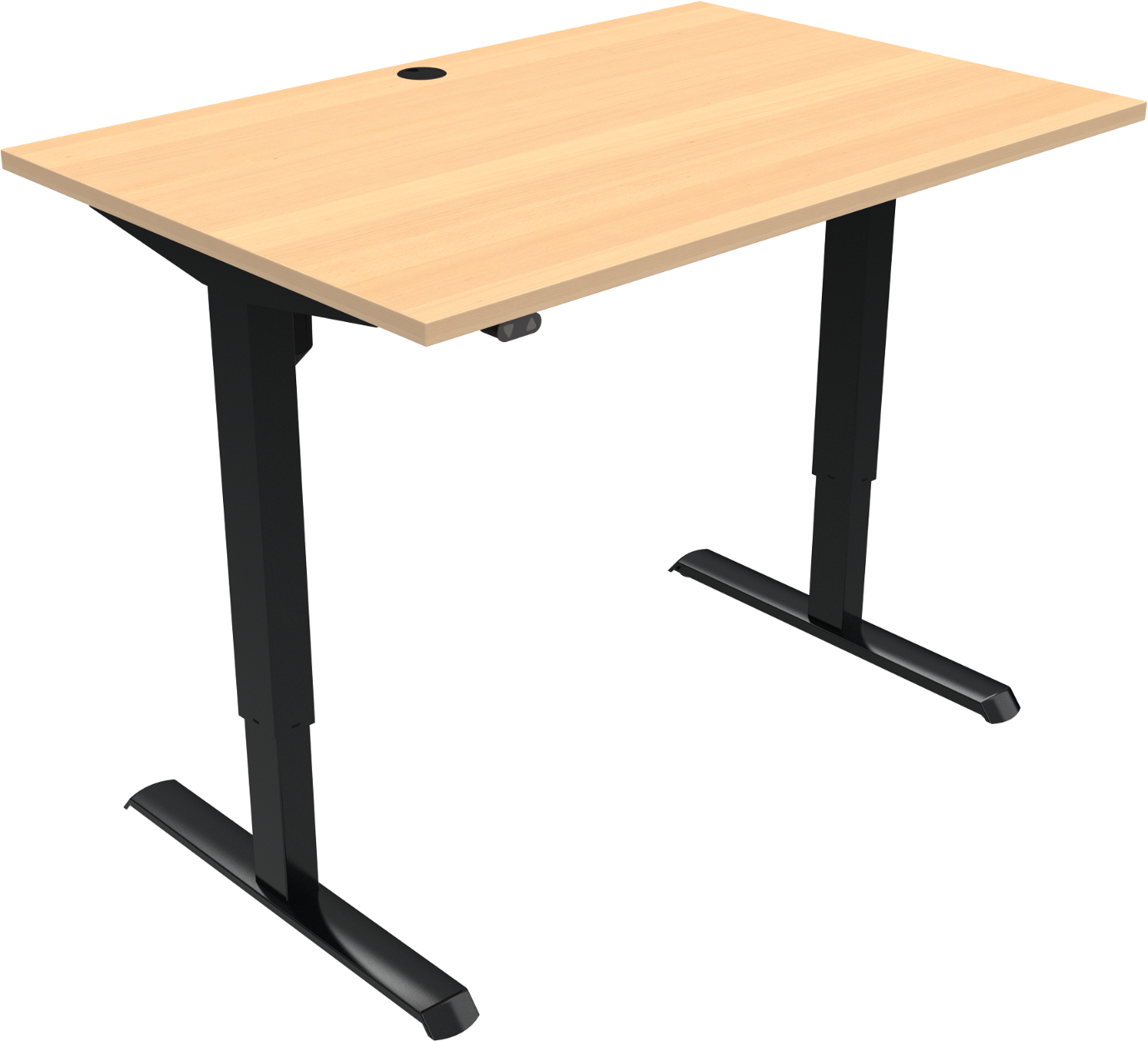 Hæve- Sænkebord Zennord Adaptdesk To-bens 120x80 Cm Bøgefinish Melamin Højde 68-118 Cm