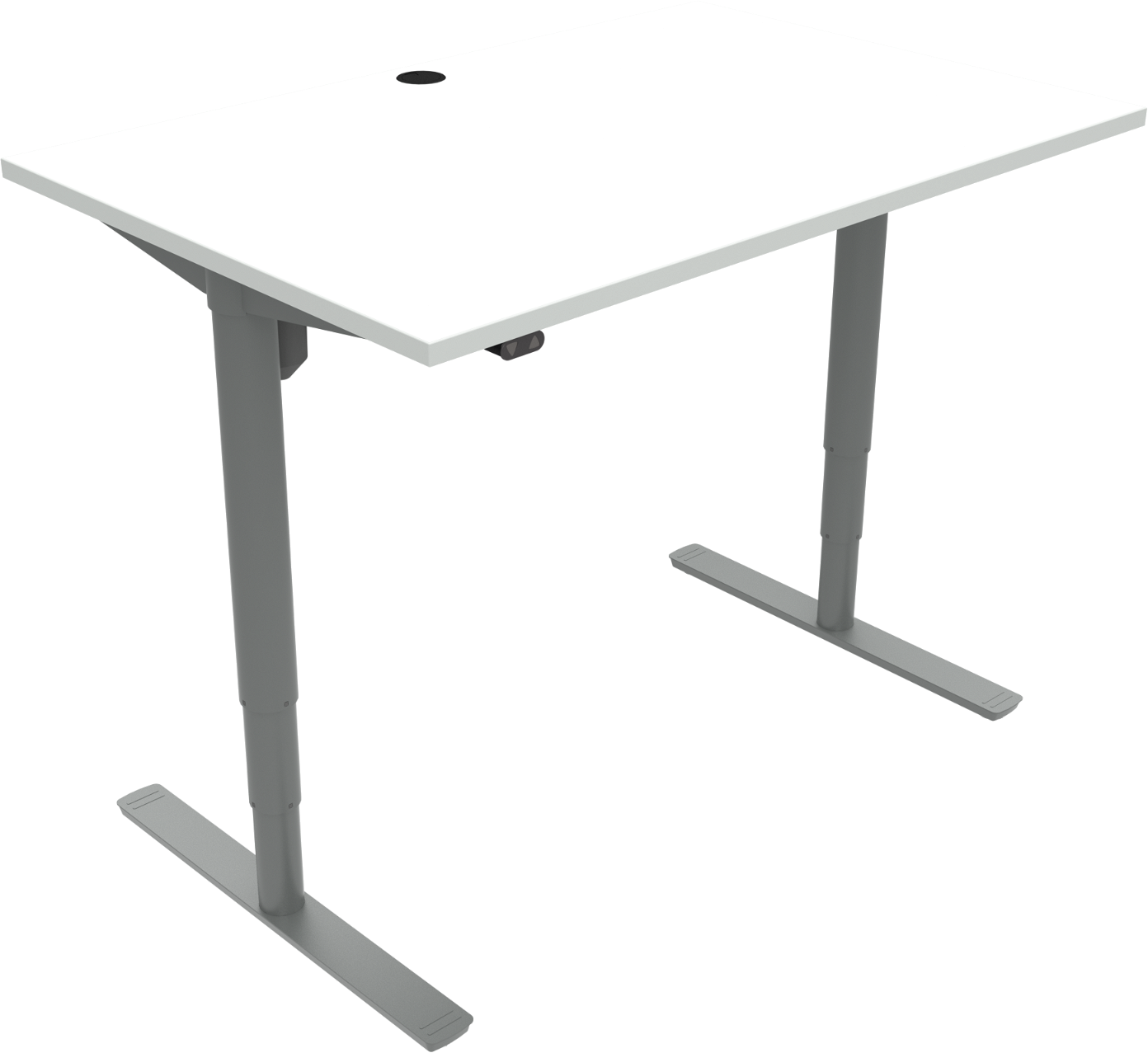 Hæve- Sænkebord Zennord Comfortzone To-bens Firkantet Skrivebord Hvid Sølv 120x80 Cm Justerbart 65-125 Cm