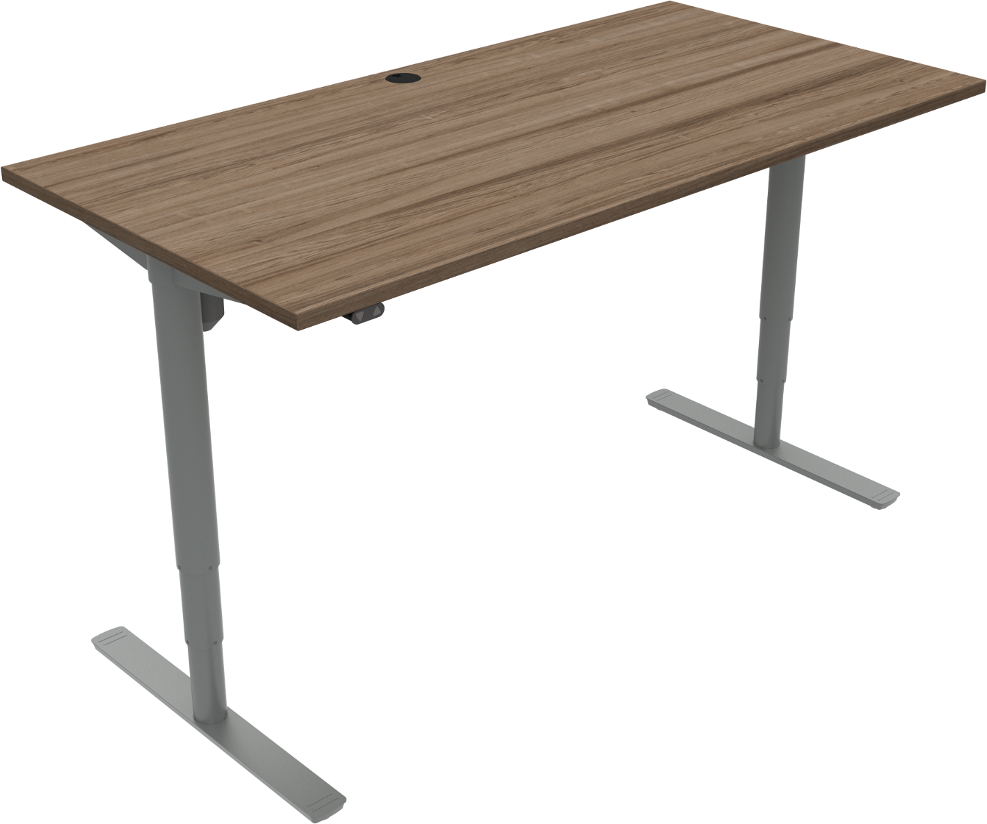 Hæve- Sænkebord Zennord Comfortzone To-bens 160x80 Cm Valnødoverflade Sølvstel