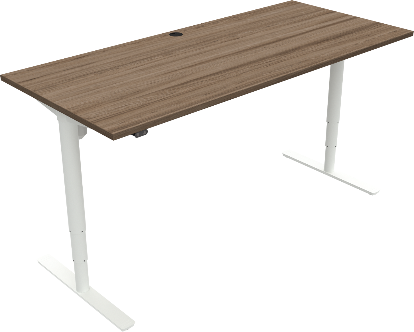Hæve- Sænkebord Zennord Comfortzone 180x80 Cm Mørk Valnød Hvid Sidde- Ståbord Justerbar 65-125 Cm