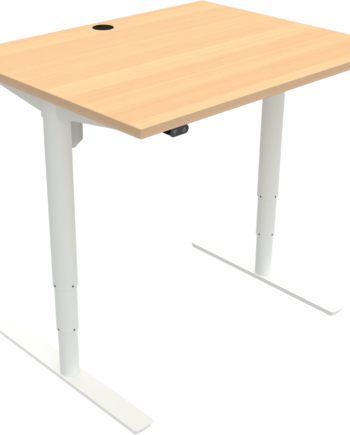 Hæve- Sænkebord Zennord Comfortzone   -bens Rektangulært 100x80 Cm  Højde 65-125 Cm  Natur Hvid