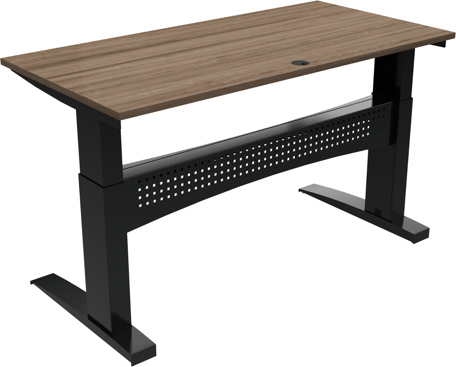 Hæve- Sænkebord Zennord Flexdesk Firkantet Skrivebord 160x80 Cm Valnød Sort Ergonomisk