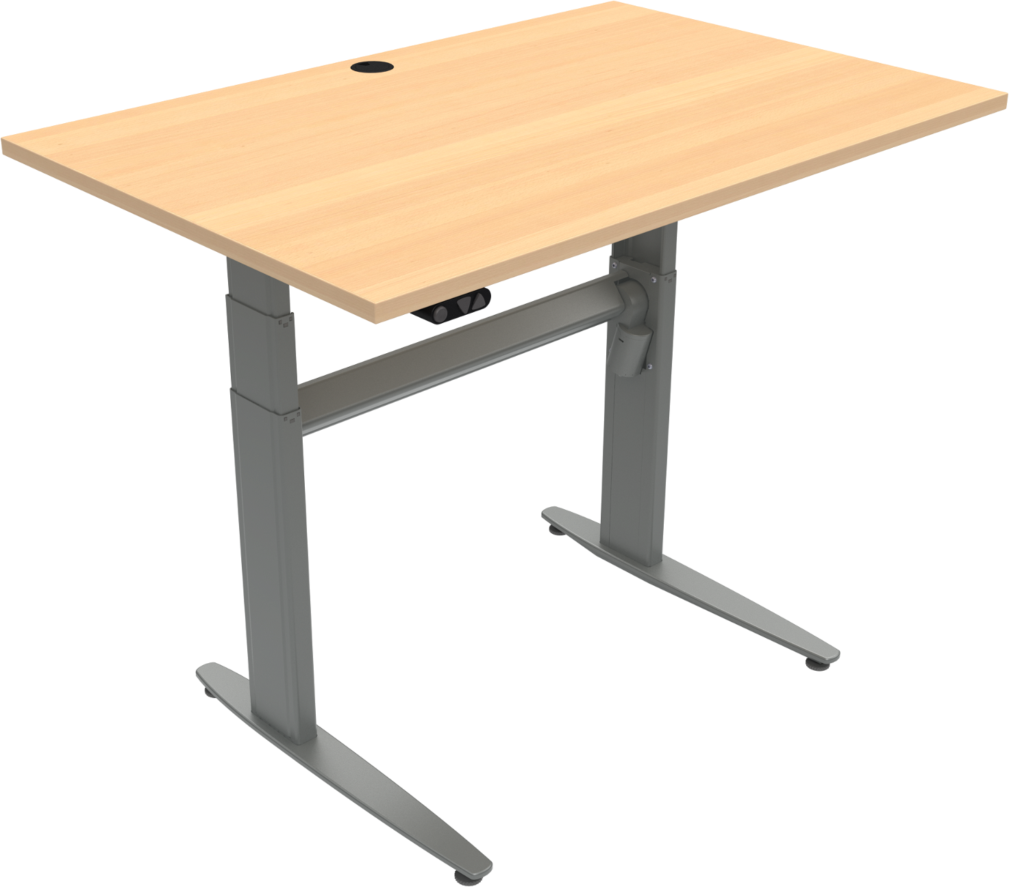 Hæve- Sænkebord Zennord Movemate Firkantet To-bens 120x80x120 Cm Natur Sølv