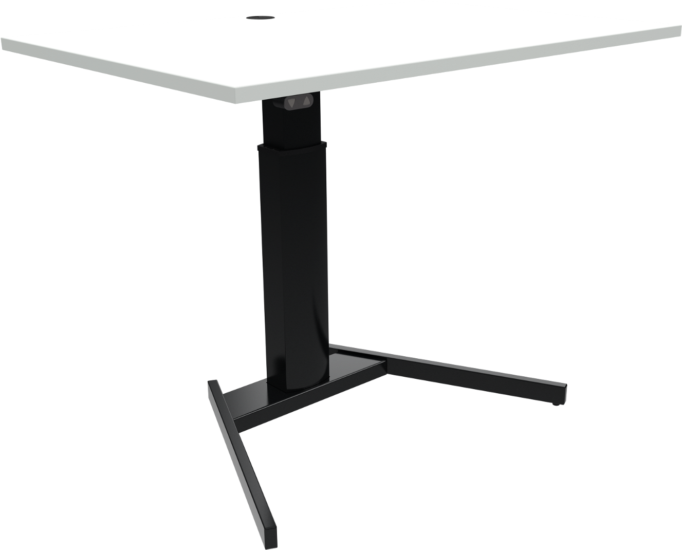 Hæve- Sænkebord Zennord Optiheight Enkeltben Skrivebord Firkantet 120ã 80 Cm Hvid Sort