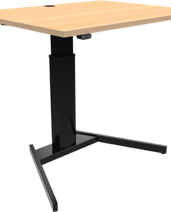Hæve- Sænkebord Zennord Optiheight Enkeltben Skrivebord Natur Sort 80x100 Cm