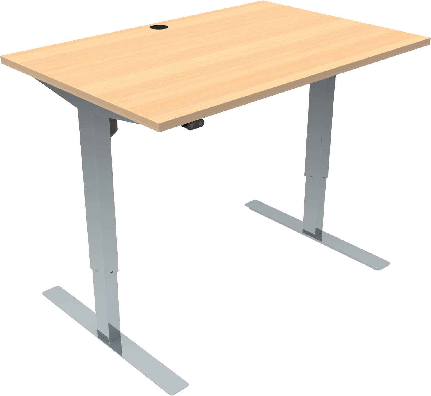 Hæve- Sænkebord Zennord Updown To-bens Firkantet 120x80 Cm Natur Bøg Krom