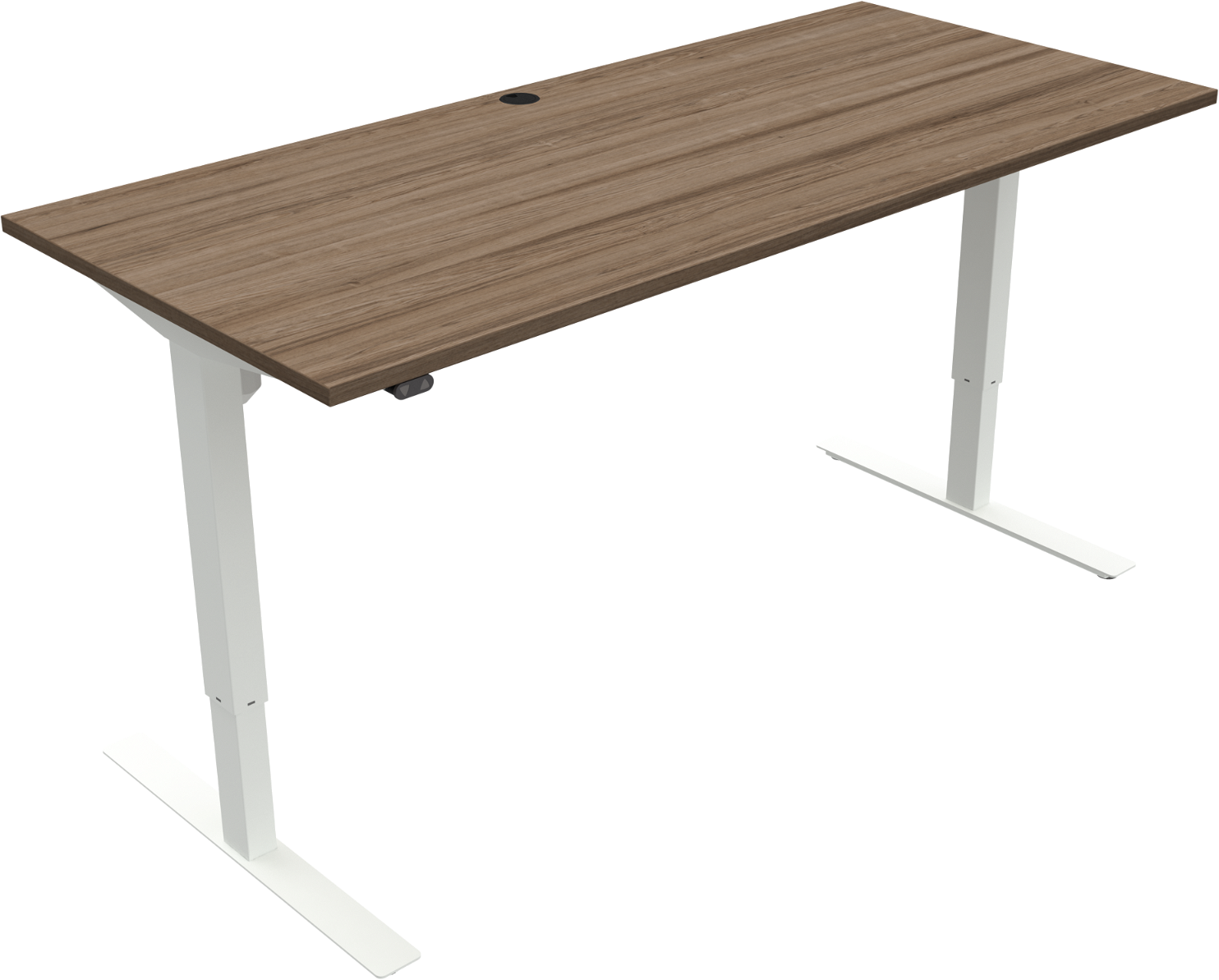 Hæve- Sænkebord Zennord Updown To-bens Ståbord 180x80 Cm Valnød Melamin Mørk Natur Hvid