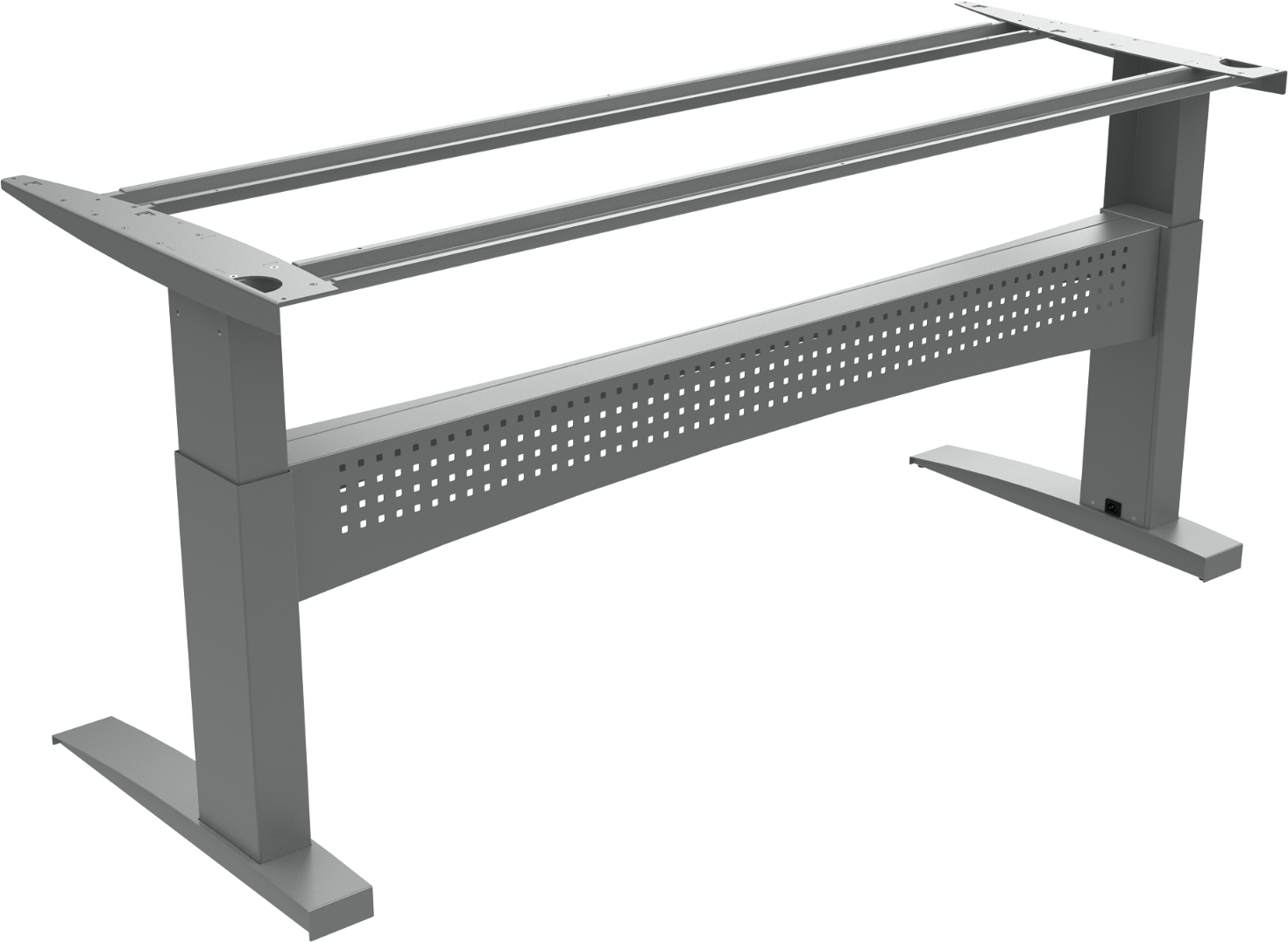 Hæve- Sænkebordstel Zennord Flexdesk Sølv 65 122 Cm Højdejustering Med Bosch-motor Og 150 Kg Kapacitet
