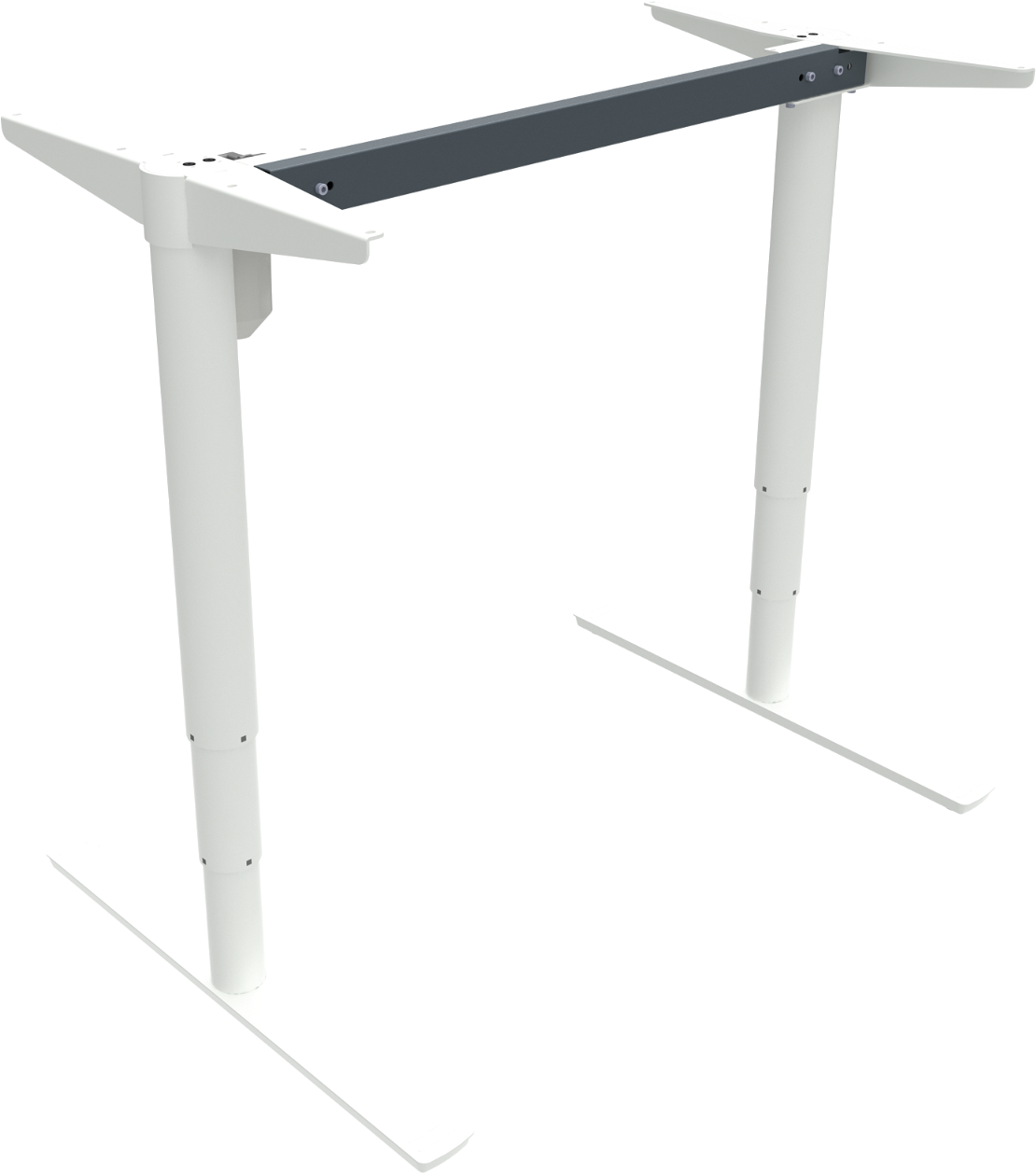 Hæve- Sænkestel Til Skrivebord Zennord Comfortzone Hvidt Metal Justerbar Højde 65-125 Cm