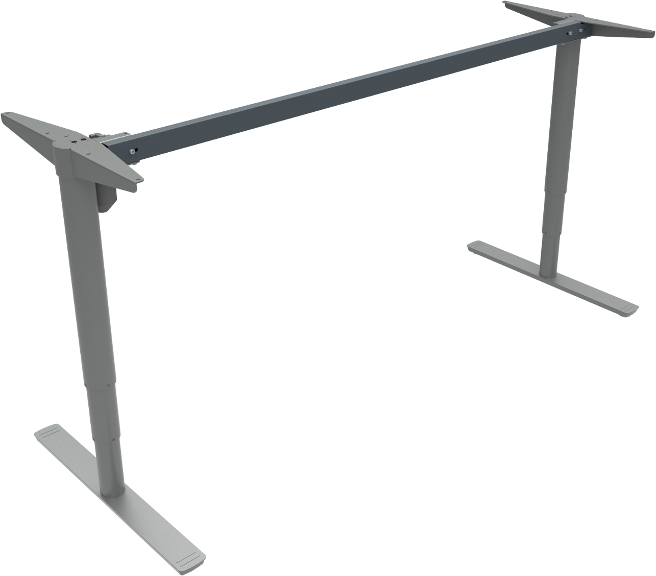 Hæve- Sænkestel Zennord Comfortzone 65-125 Cm Højdejustering Sølv Metal Skrivebordsstel