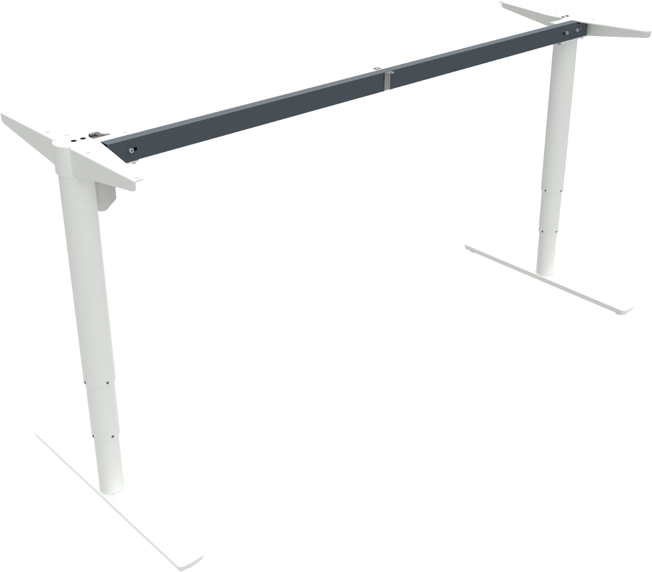 Hæve- Sænkestel Zennord Comfortzone Hvid   Ergonomisk Miljøvenligt Metalstel Justerbart 65-125 Cm  172x68 Cm