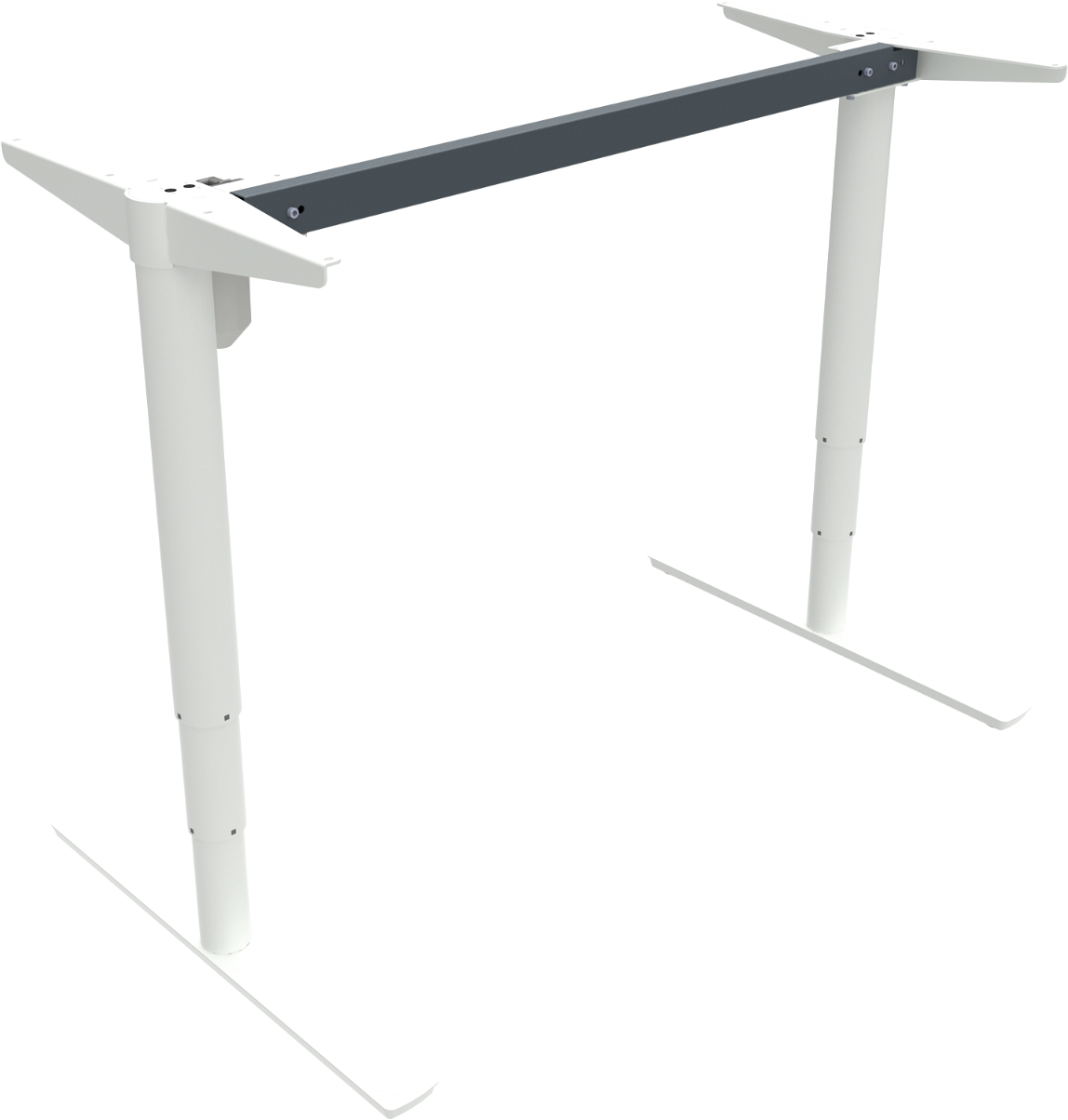 Hæve- Sænkestel Zennord Comfortzone Hvidt Metal 65-125 Cm Justerbar Ergonomisk Bordstel