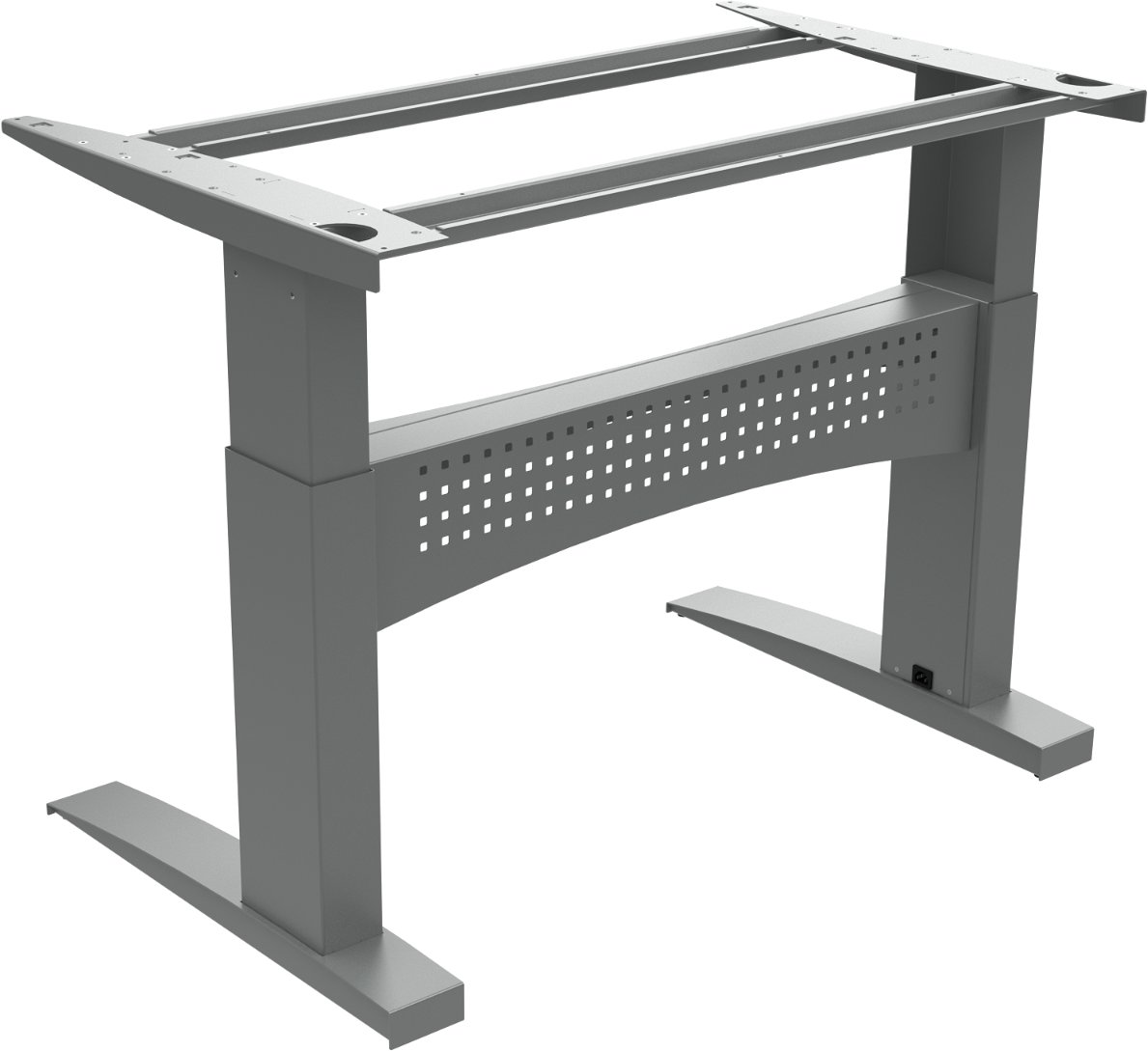 Hæve- Sænkestel Zennord Flexdesk Elektrisk Sølv 65-122 Cm Højdejustering Bosch-motor 150 Kg Kapacitet Med Kabelbakke