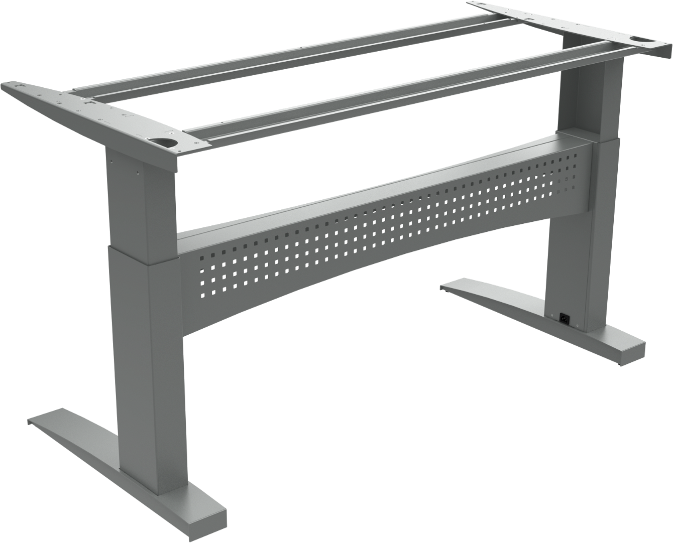 Hæve- Sænkestel Zennord Flexdesk   Sølv   Justerbart 65 122 Cm   Robust Metalstel 150 Kg Kapacitet