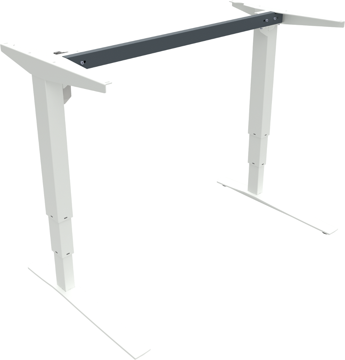 Hæve- Sænkestel Zennord Rise Rest Hvid Justerbart 65-125 Cm Metal Stel Til Kontorskrivebord