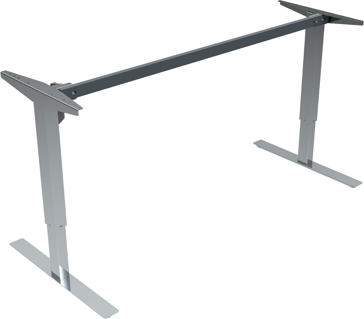 Hæve- Sænkestel Zennord Updown   Krom Metal  Justerbar 68-118 Cm  Robust Ergonomisk Kontorbordstel