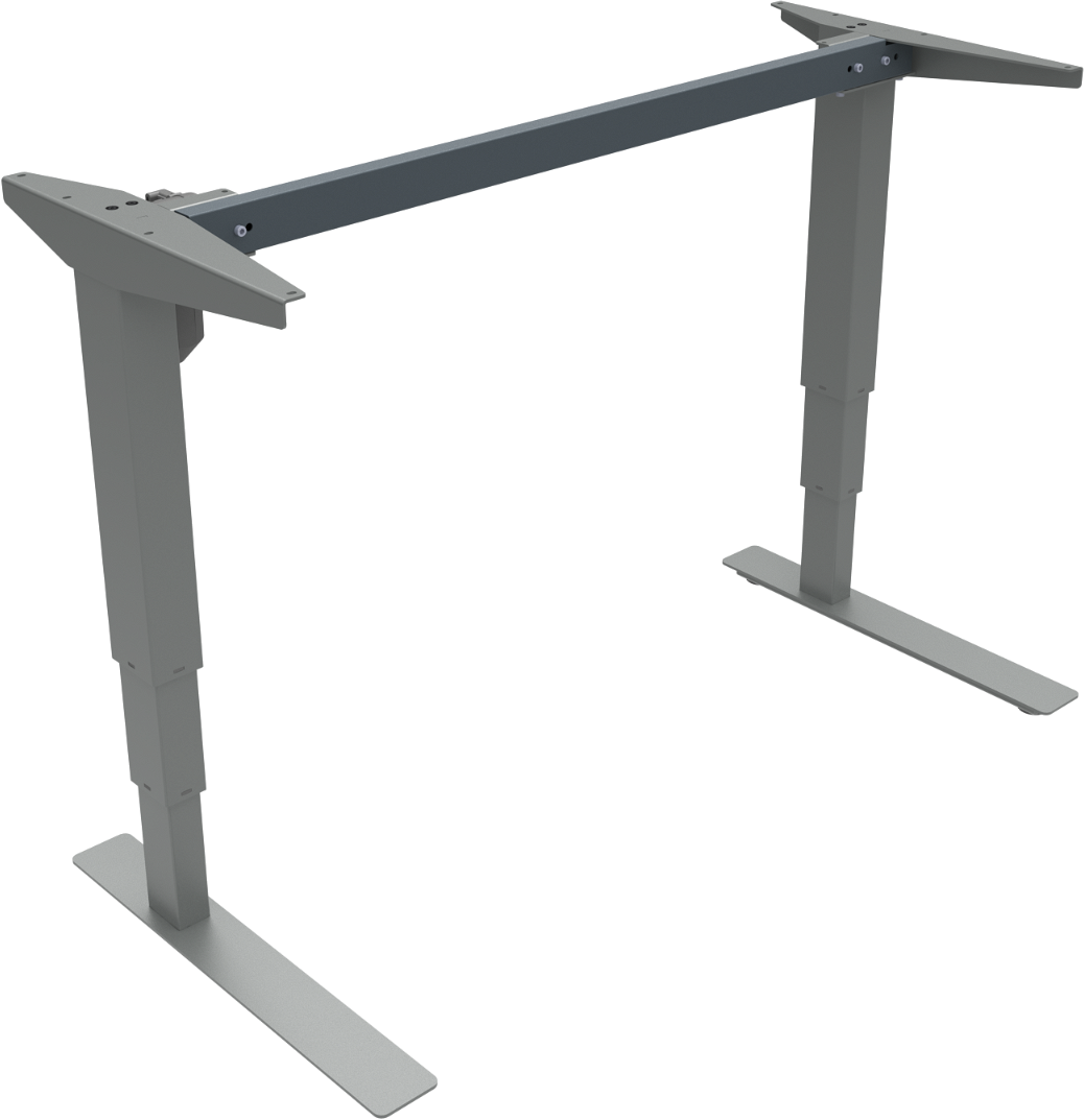 Hæve- Sænkestel Zennord Versastand Sølv   Justerbart Skrivebordstel Open Frame-design 57-122 Cm