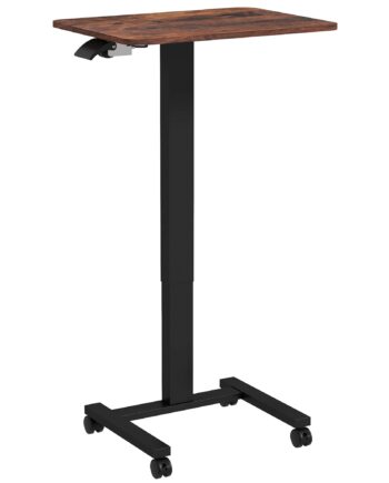 Hæve-sænkebord  Laptopbord  Højdejusterbart    Hjul  65 Cm   48 Cm   108 Cm  Brun   Sort