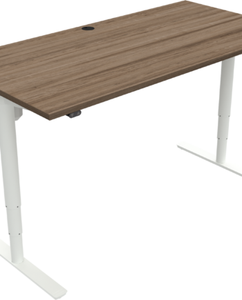 Hæve-sænkebord Zennord Comfortzone To-bens Firkantet Højdejusterbart Skrivebord Valnød Mørk Natur-hvid 160x80x65-125 Cm