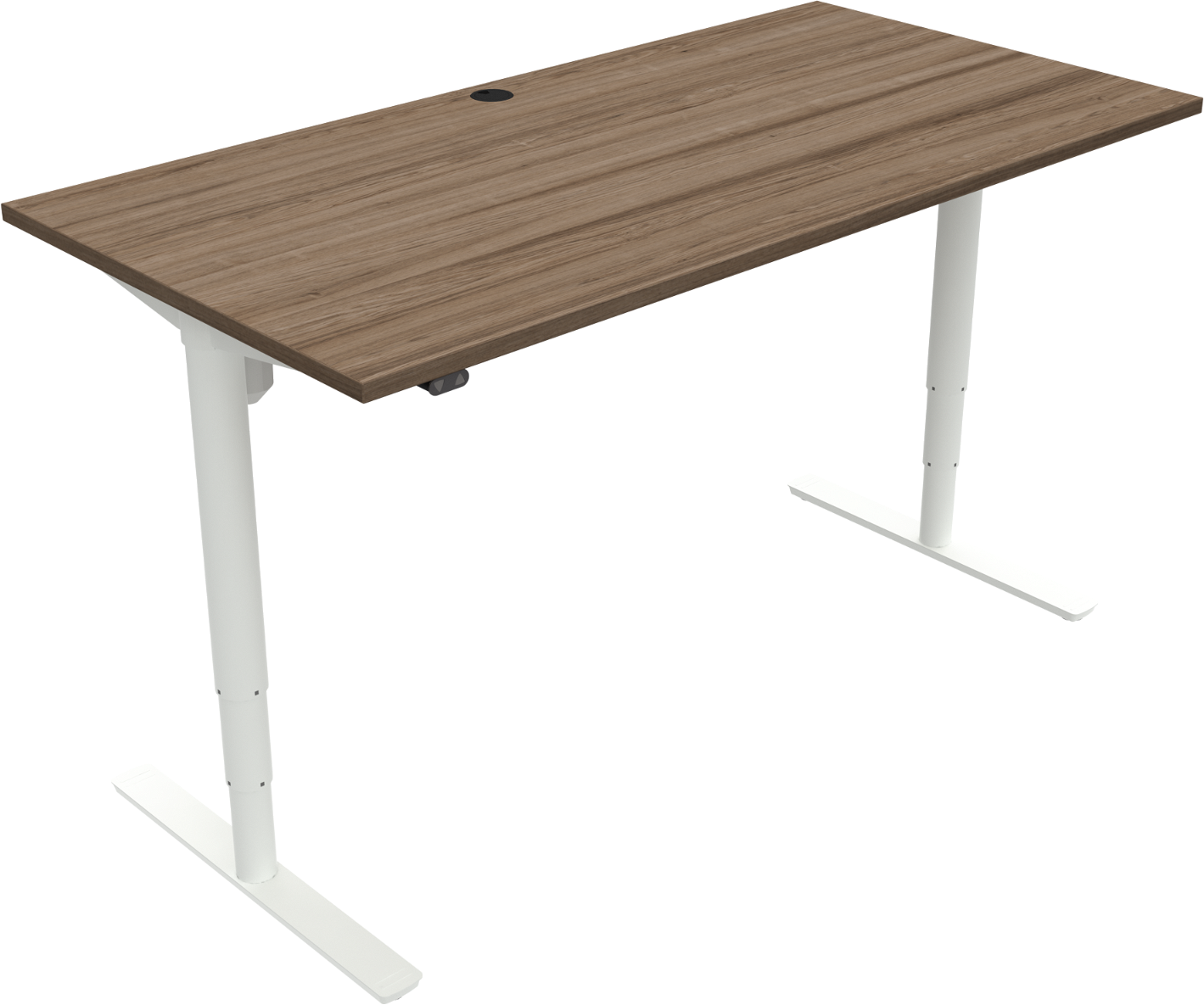 Hæve-sænkebord Zennord Comfortzone To-bens Firkantet Højdejusterbart Skrivebord Valnød Mørk Natur-hvid 160x80x65-125 Cm