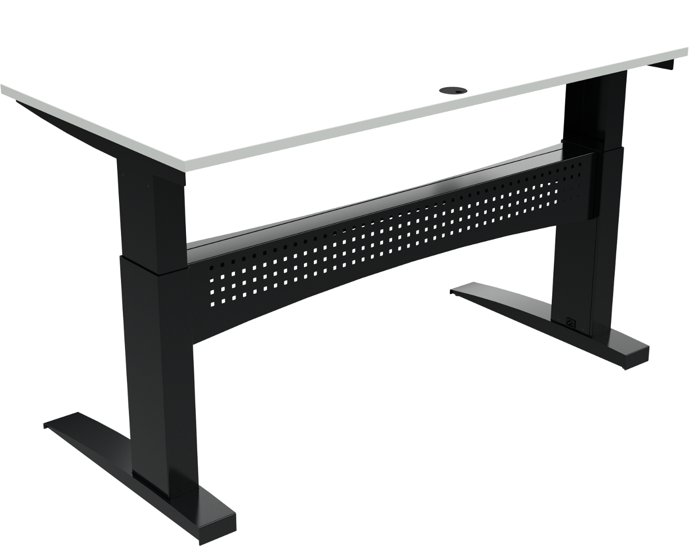 Hæve-sænkebord Zennord Flexdesk To-bens Firkantet 160x80 Cm Hvid Sort