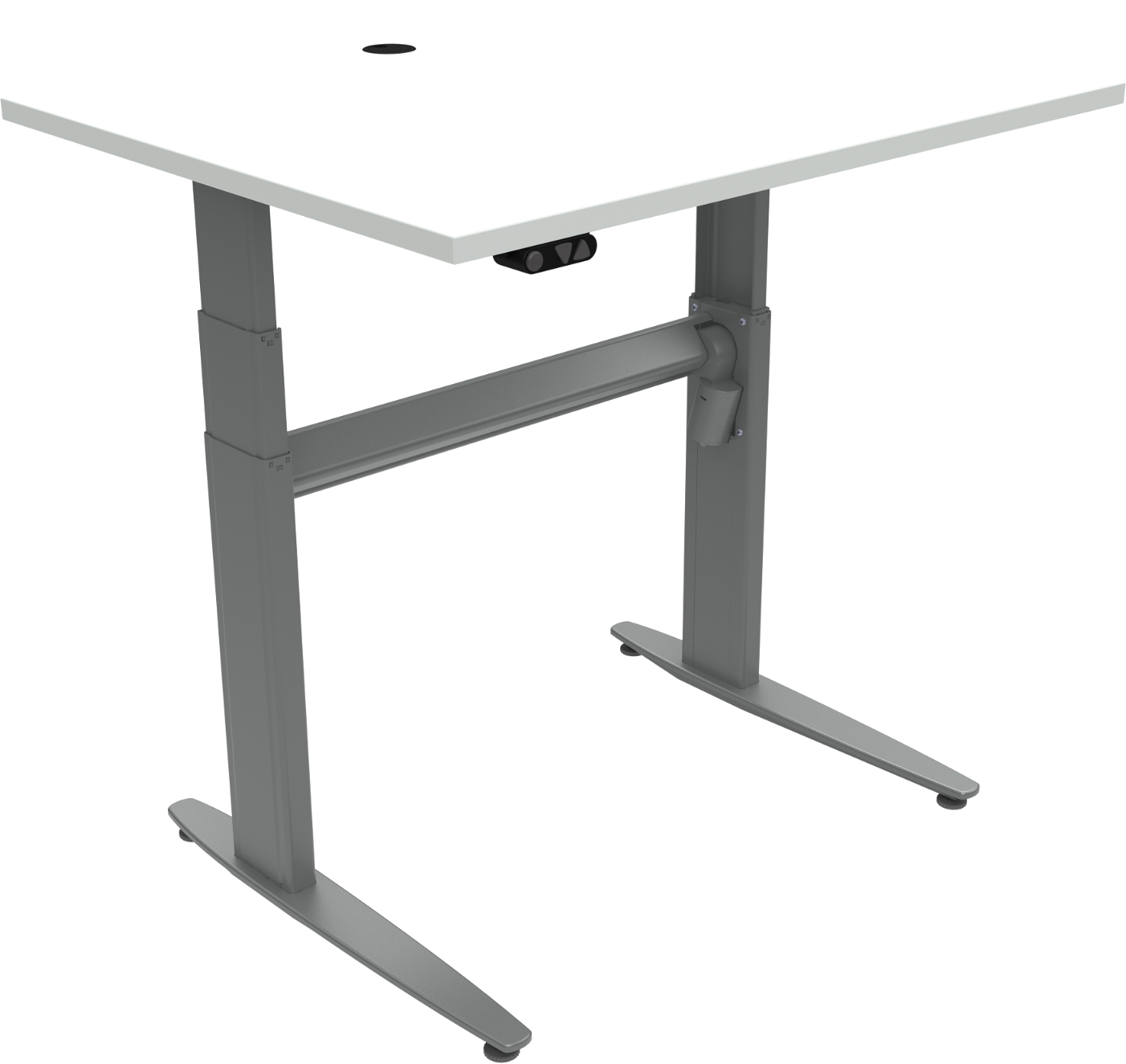 Hæve-sænkebord Zennord Movemate Hvid Sølv Firkantet Ergonomisk Skrivebord H68-120x80x100 Cm