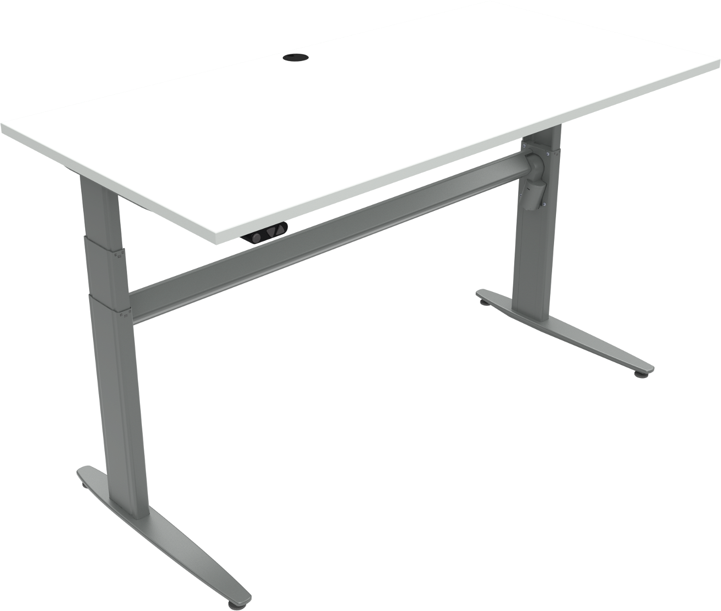 Hæve-sænkebord Zennord Movemate To-bens Skrivebord 160x80 Cm Hvid Sølv Justerbar 68 120 Cm