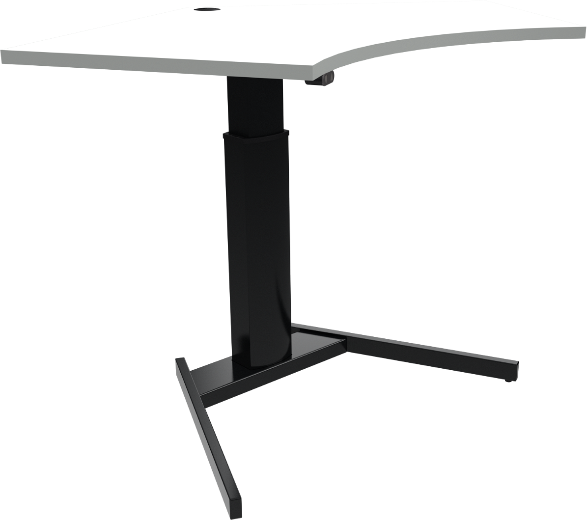 Hæve-sænkebord Zennord Optiheight Femkantet Enkeltben   Justerbart Skrivebord Hvid Sort  68-120 Cm